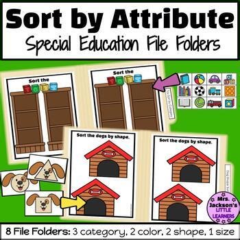 Early Math File Folders Sort by Attributes | Hands-On Sorting & Matching