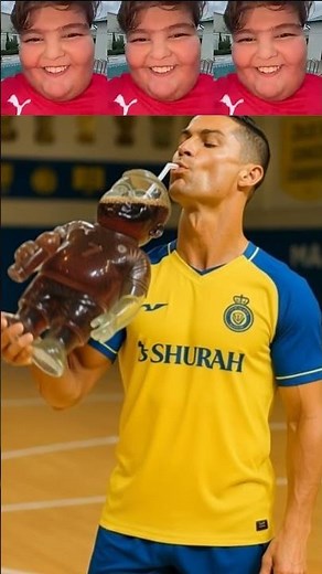 Ronaldo drinks a large bottle of Coke