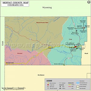 Moffat County, CO Map | MapsofWorld