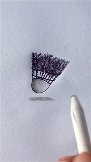 how to draw shuttlecock. #shuttlecock #art