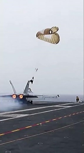 "EJECT! EJECT!" 🚨 F-18 Pilot Ejects on Aircraft Carrier! ⚓️ #viral #fighterjet #shorts #military