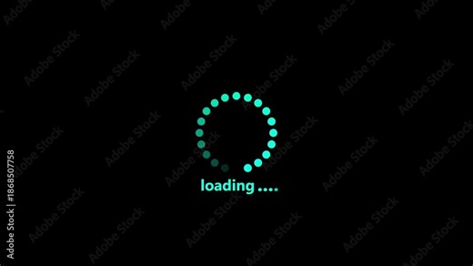 Gradient dotted round loading page video design with circular progress animation for modern UI interface and system loading concept