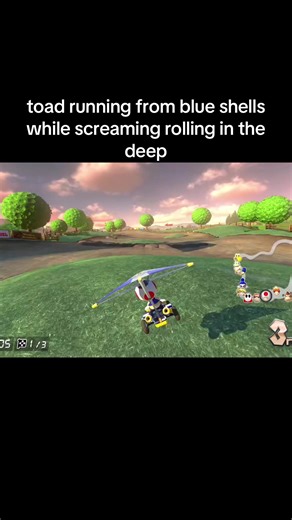 Toad Singing Rolling in the Deep While Fleeing Blue Shells