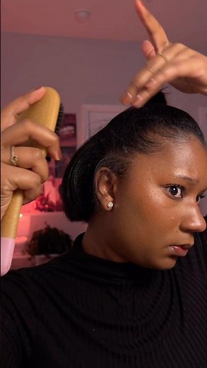 how I style my hair under 5 mins: half up, half down #naturalhairstyles #silkpress #type4hair