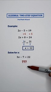 Algebra: Two-step Equations📚 #mathematics #math | Prof Math Wizard