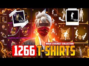India’s Richest ID Collection With 1266+ T-shirts - Free Fire | MYT