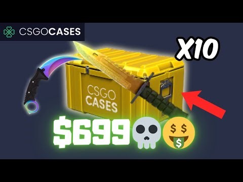 Opening 10 KNIFE Cases At Csgocases.com! (BROKE)