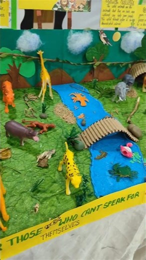 easy idea for wild Animals school project for school exhibition #schoolprojects #wildanimals #diy🐅