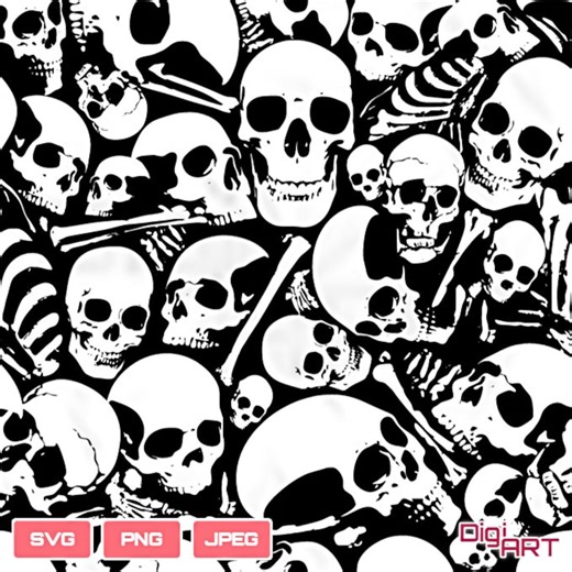 Skull Art: Gothic Skull Pattern Vector (digital Download) - Etsy