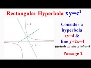 Rectangular Hyperbola: Passage 2: Consider a hyperbola xy=4 and line y+2x=4 (details in description)
