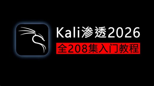 【全208集】2026最新kali渗透零基础全套教程（新手入门实用版）全程干货无废话，网络安全2026零基础入门教程！-梦海和白星宇-默认收藏夹-哔哩哔哩视频