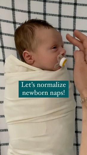 Let's normalize newborn naps! They are anything but predictable. 30 minutes here. 2 hours there. It's sporadic and unpredictable. Newborns need assistance from YOU to sleep! ➕Sleep is a skill and most newborns benefit from rocking, a pacifier, and holding to sleep. If you're a new parent don't stress about offering these extra forms of comfort! The key with newborns:➕ Learning sleepy cues➕ Watching the clock and wake windows➕ Full and frequent feeds during the day➕ Feed upon waking to ensure you