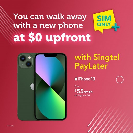 A new iPhone can be yours today without hurting your pockets on Singtel Paylater. 📶 100GB @ $30/mth (U.P. 70GB @ $45/mth) 📲 FREE 1,000 mins and 1,000 SMS 📲 12 FREE mths of Caller ID Never live without your phone when you subscribe to our MobileSwop Unlimited Premium. From now till 20 May, stand a chance to win a Thermomix TM6 (worth $2,398) when you sign up online for any Singtel mobile, fibre or TV plans. Find out more at singtel.com/promotions. While stocks last. T&Cs apply. | Singtel