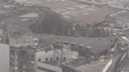 Helicopter footage reveals destroyed Crocus City Hall building following fire, mass shooting *EXCLUSIVE* | Video Viory