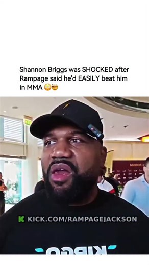 Streamers Clips on Instagram: "Former UFC champion Quinton "Rampage" Jackson and heavyweight boxing legend Shannon "The Cannon" Briggs share a lighthearted but competitive moment while comparing the sheer size of their fists and wrists. Rampage acknowledges that Briggs has "a big ass fist" with massive knuckles, admitting that a boxing match between them would likely be his toughest challenge to date due to Briggs' legendary punching power. However, the tone shifts humorously when Rampage confid