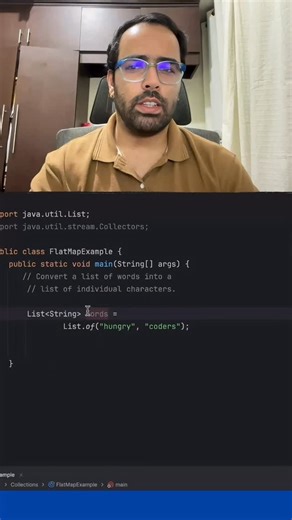 Aman Sahni | Convert list of words to characters #fullstackdevelopment #fullstackdeveloper #webdevelopers #softwaretesting #javaprogramming | Instagram