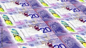 Scotland Scots Pound 20 Banknotes Money Printing House, Printing Twenty Scots Pound, Printing Press Machine Print out Scots Pound, Being printed by currency press machine 20 Scots Pound