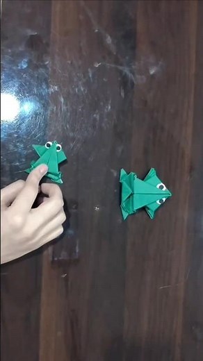 Watch this paper frog JUMP! 🐸 #Origami Challenge Watch this paper frog JUMP! 🐸