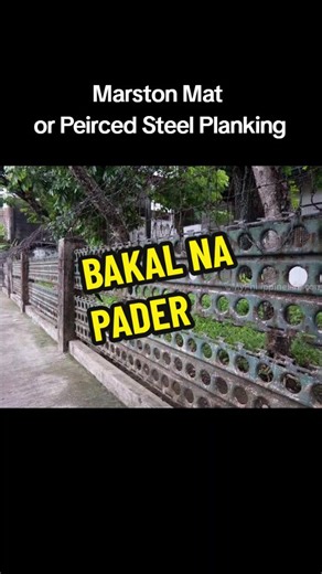 Marston Mat, properly called pierced steel planking, is standardized, perforated steel matting material developed by the United States at the Waterways Experiment Station shortly before World War II, primarily for the rapid construction of temporary runways and landing strips. #bakalnapader #pinoy #philippines #fyp #foryoupage #history #marstonmat #airstrip #usmilitary #goodvibes