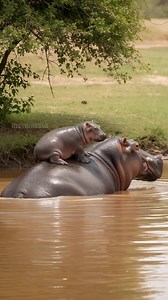 9.5M views · 69K reactions | Mother Hippo Fights To Save It's Calf From The Jaws Of A Crocodile! #rescue #animals #Wildlife | Team Stories | Facebook