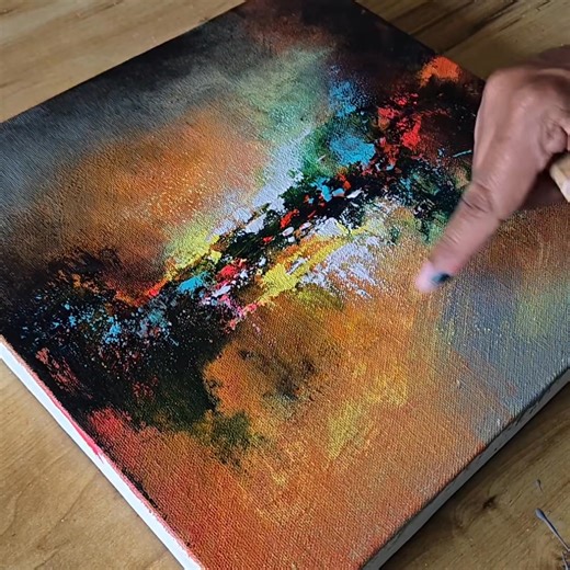 26K views · 448 reactions | Amazing acrylic painting ✍️✨️ Abstract landscape painting  . . . . . . . #acrylicpainting #easyart #dailyart #diy #facebookviral #fblifestyletyle #hobby #homedecor | Suraj fine arts | Facebook