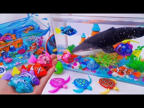 [🐟Toy asmr🐋] Zuru Robo Fish & Whale & Turtle Swimming Aquarium Playset | Satisfying Unboxing