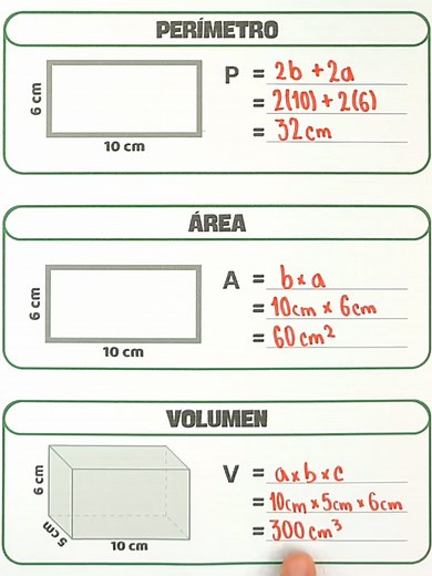 Perímetro, área y volumen de figuras - Aprende Matemáticas con Ejercicios