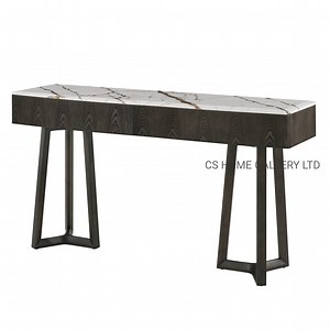 [Hot Item] Customized Hallway Home Furniture Luxury Wooden Base Marble Top Altar Console Table