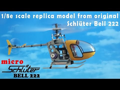 Micro RC replica of the 1980's Schlüter Bell 222 helicopter