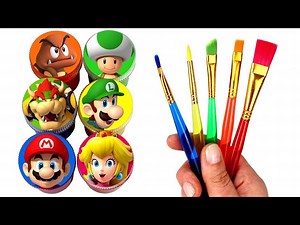 Super Mario Learn How to Draw Mario Luigi Princess Peach Bowser Drawing and Painting Video for Kids - Videos For Kids