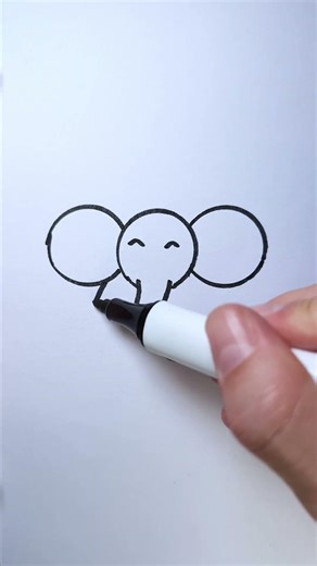 Cute Elephant Sketch! 🐘🎨 Simple Drawing Hack #drawing #elephant