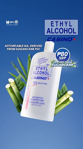 Disinfection that won’t break the bank? Get natural disinfection with Ethyl Alcohol (Casino Regular) — affordable and for everyday use. Get it online: Shopee: https://tinyurl.com/CasinoSaShopee Lazada: https://tinyurl.com/CasinoSaLazada #CasiNOsaAmoy #CasiNOsaGerms (based on representative bacteria tested) If symptoms persist, consult your doctor. ASC REFERENCE NO.: I0011P040225C | Casino Ethyl Alcohol
