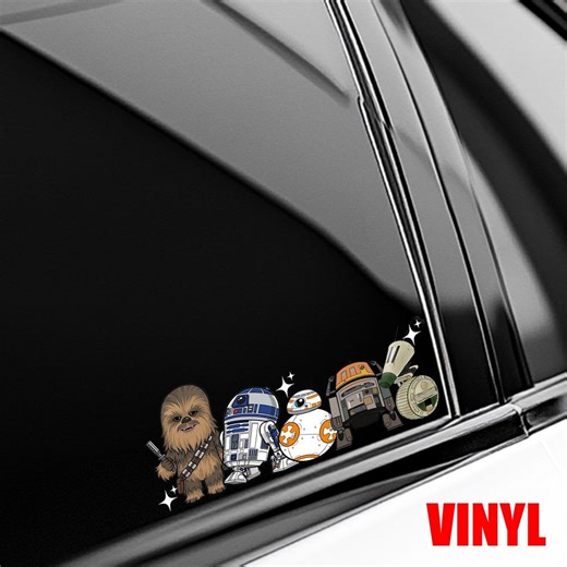 Star War Chewie and Droid Friends Plushie Sticker, Disney Laptop Stickers, Star Wars R2D2 BB8 Chopper DO Porg Water Bottle Sticker UOWA06 - Etsy