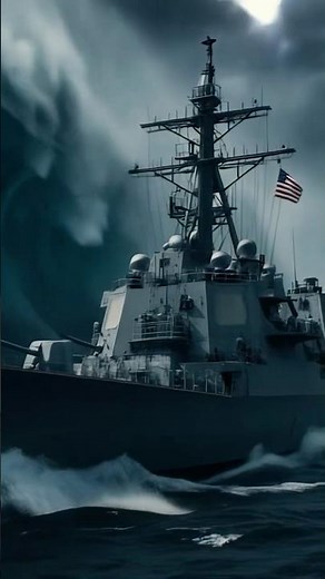 US Navy Destroyer Faces MONSTER 100ft Wave in Pacific Storm!