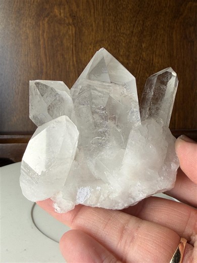 Clear Quartz Cluster With Multiple Terminations | Raw Crystal Display - Etsy