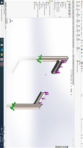 Structural MS Steel Test | Channel Vs I Beam In SolidWorks #mechanicalengineering