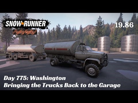 SnowRunner Hard Mode - R19 E86 -Bringing the Trucks Back to the Garage