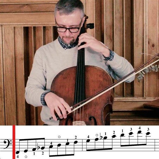 Maxim Kozlov on Instagram: "2-octave F Major scale and arpeggio on cello 🎻 ✨Sheet music + fingerings + position numbers on screen. NOTE: On this video I am using 1-3 for Bb-C on the A string. This is an alternative fingering to the extension 1-2. You can practice both ways to be ready for all challenges! Clean shifts from low f to high f, steady intonation, even bow. Save for daily warm-ups and tag a practice buddy! 👇 #cello #cellopedia #cellist #celloplayer #cellos #violoncello #stringplayer