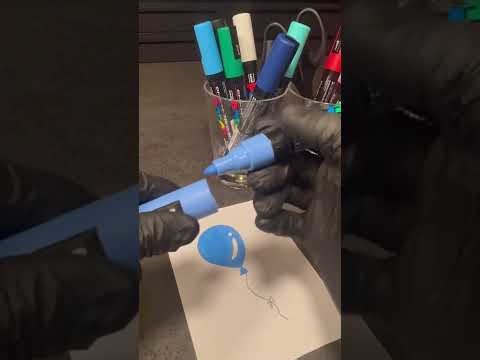 Satisfying Blue Balloon Doodle 🎈 | Kawaii Art ASMR