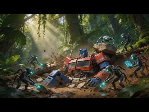 Aliens Recover Optimus Prime | Jungle Landslide Rebuild