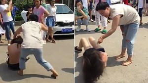 Shocking video of mistress beaten in street by angry wife