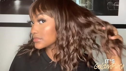 short wavy bob cut wigs with hair bangs