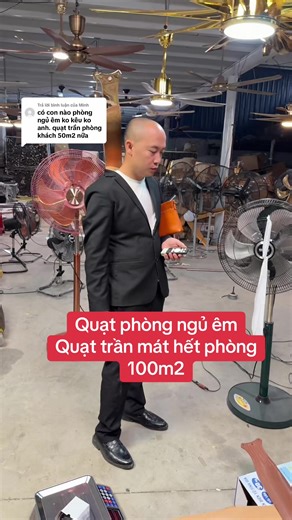 Trả lời @Minh Quạt phòng ngủ êm Quạt trần mát hết phòng 100m2 #vuaquat