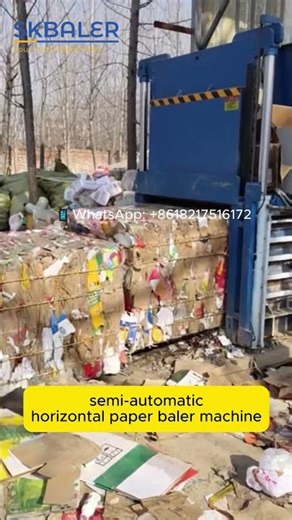 Semi-Automatic Horizontal Paper Baler | Tight Cardboard Bale Output