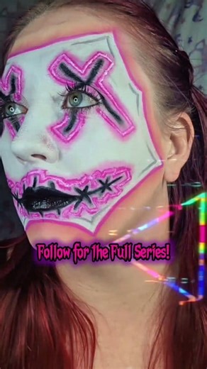 Neon Glow Purge Mask Makeup for people who don't like wearing masks for Spooky Season. Bonus points if you add Blacklight Paint to make it really glow! Day 29 of 31 Days of Halloween 🎃✨️ #31DaysOfHalloweenMakeup #SpookySeason2025 #MakeupTutorial #ThePurge #PurgeMaskMakeup | Aly Anything