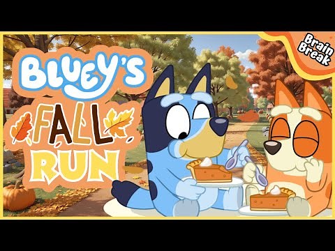 Bluey's Fall Chase | Brain Break | Brain Breaks for kids | Bluey Run | Kids exercise | Yoga For Kids