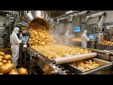 Inside a Modern Potato Chip Factory How Whole Potatoes Become Perfectly Crispy Snacks (Full Process)