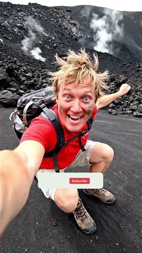 Volcano Slide Dust Explosion 🌋😂 #shorts #ai #veo3