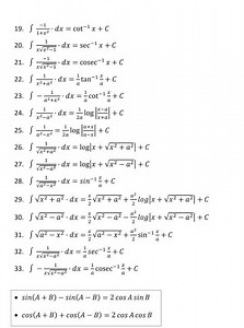 Integration |™ Formula Sheet |™ Maths |™ Exam
