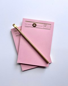 Pink Notepad With Telegram Motif Gold Edges 70 Sheets Each One Gold Foiled FREE US SHIPPING Perfect for Pen Pal, Snail Mail, Letter Writing - Etsy